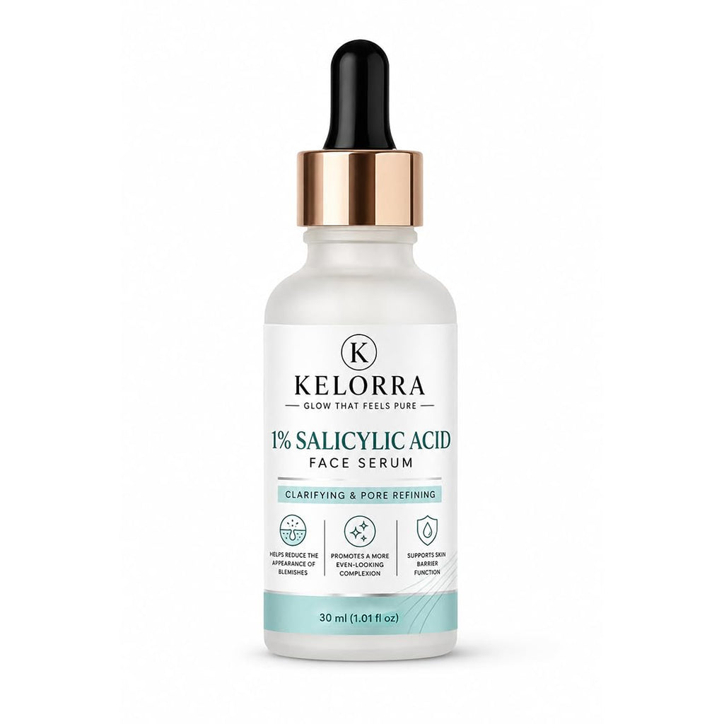 Kelorra 1% Salicylic Acid Face Serum | Clarifying & Pore Refining Serum | Lightweight Daily Skincare Formula | Suitable for Oily, Combination & Acne-Prone Skin | 30 ml