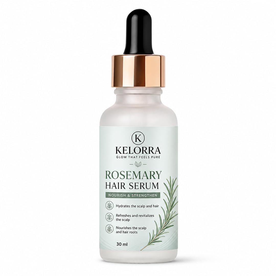 Kelorra Rosemary Hair Serum | Lightweight Scalp Serum with Rosemary | Daily Hair Care Formula | Suitable for All Hair Types | Dropper Bottle | 30 ml