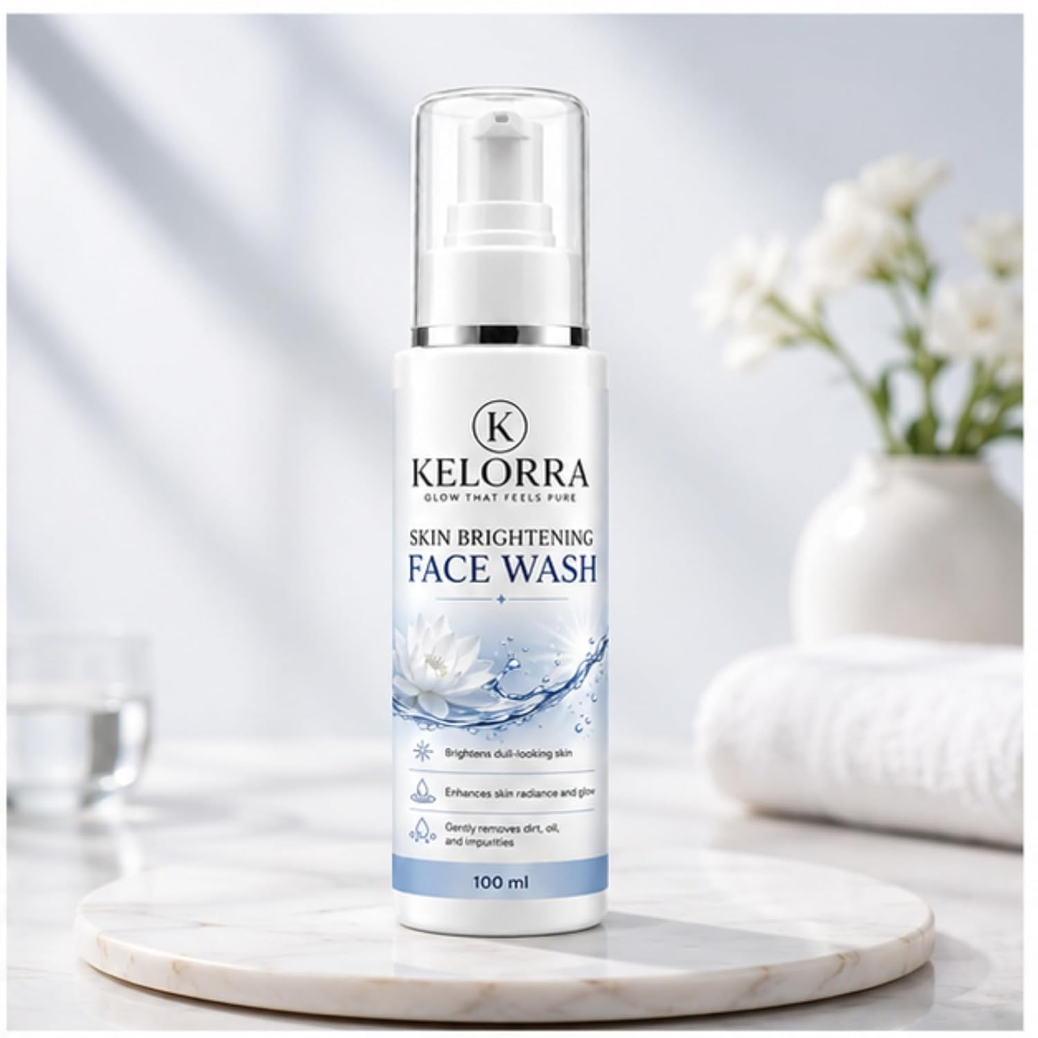 Kelorra Skin Brightening Face Wash | Daily Facial Cleanser for Dull-Looking Skin | Gentle Deep Cleansing Face Wash | Removes Dirt, Oil & Impurities | Refreshing Face Care for All Skin Types | 100 ml