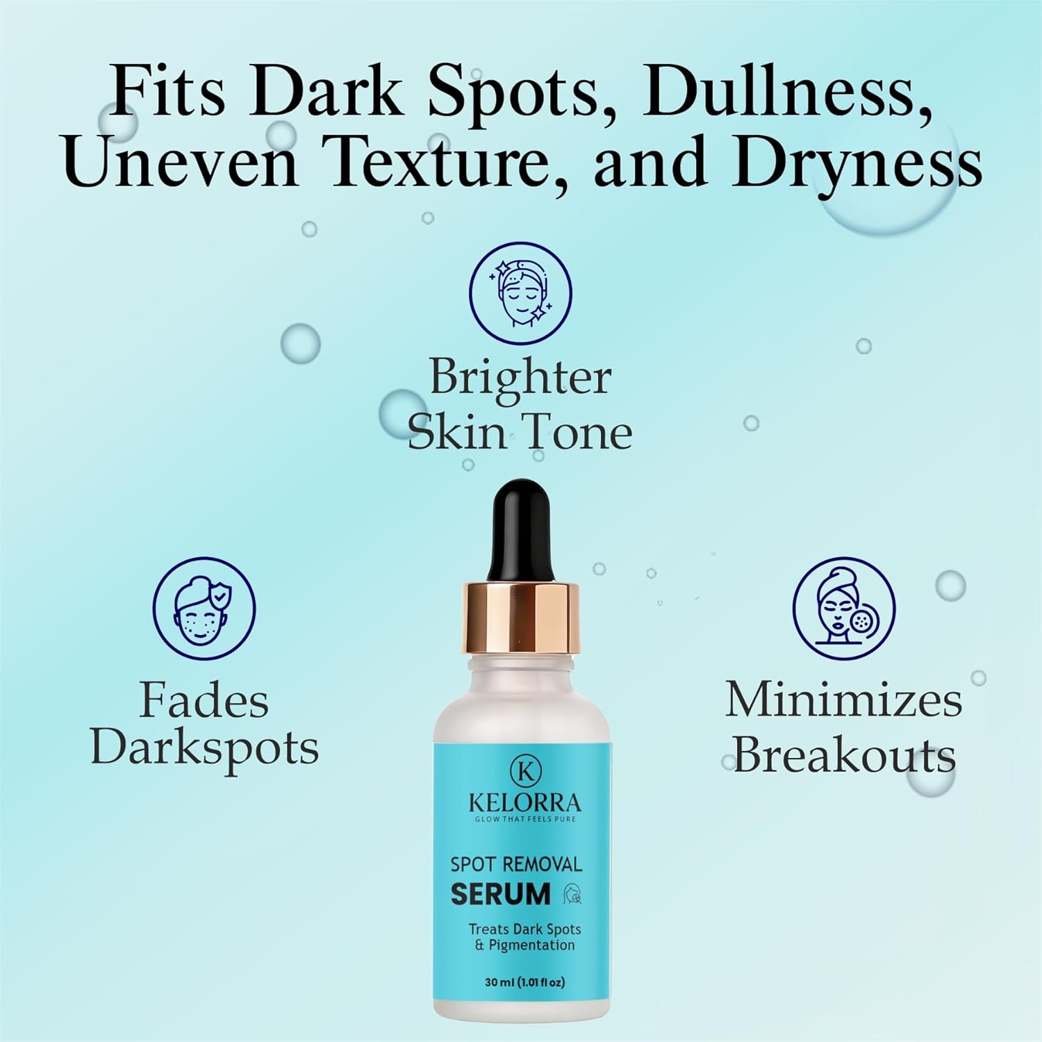 KELORRA Spot Removal Serum, Treats Dark Spots & Pigmentation, 30ml