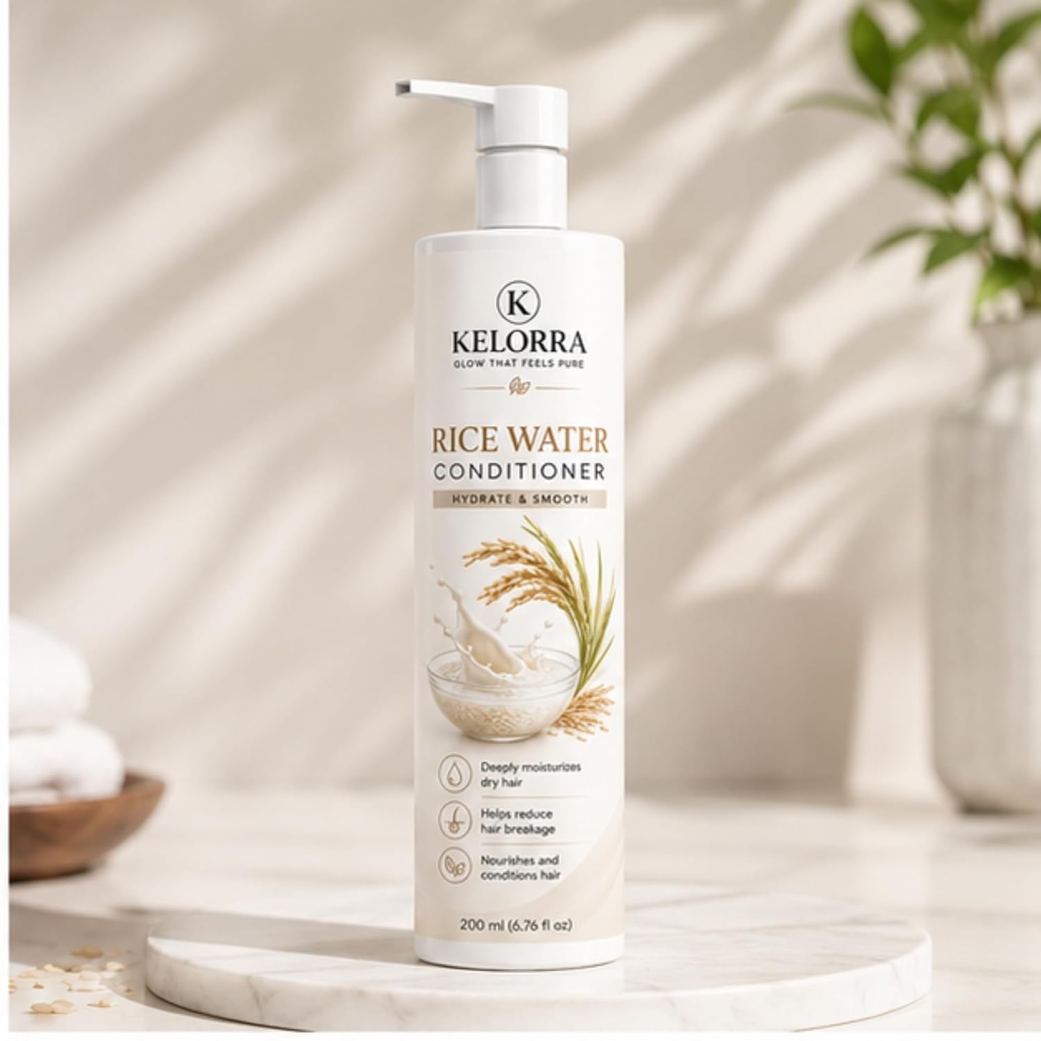 Kelorra Damage Repair Conditioner | Daily Hair Conditioner for Smooth & Manageable Hair | Lightweight Conditioning Formula | Suitable for All Hair Types | Pump Bottle | 200 ml